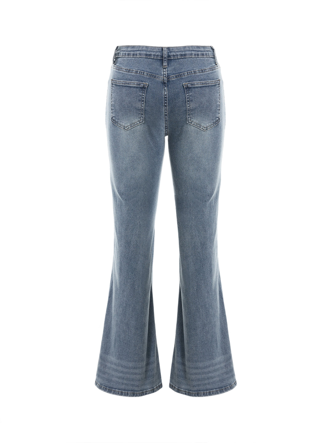 Flared Casual Pocket Long Women Jeans