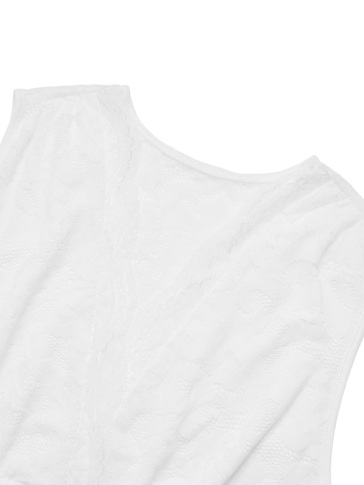 Bodysuit أنيقة الأزهار جوفاء خارج روكيد الخامس نساء البلاغات