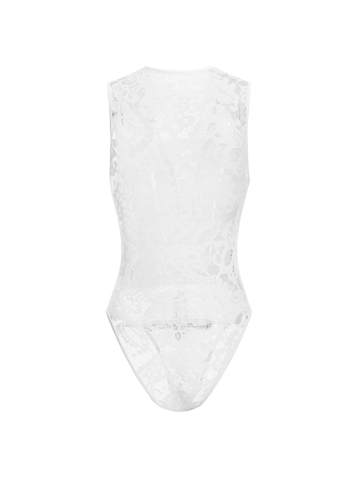 Bodysuit أنيقة الأزهار جوفاء خارج روكيد الخامس نساء البلاغات