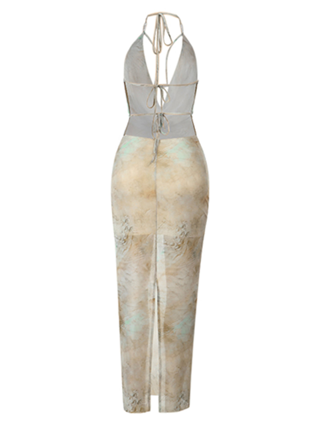 Tunic Boho Tie Dye Halter Midi Women Dress