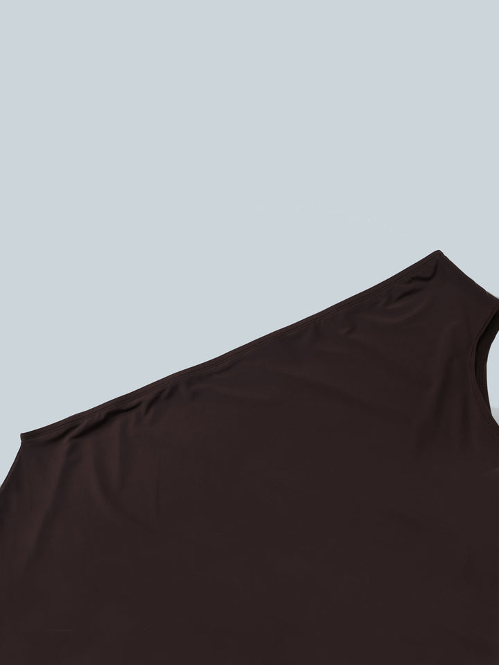 عارضات كتف واحد الكتف Batwing Sleeve Women Dress