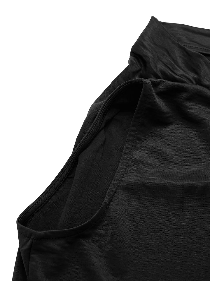 Cami Oficina regular Cubas tejidas de cuello drapeado Camisetas para mujeres y camis Camis