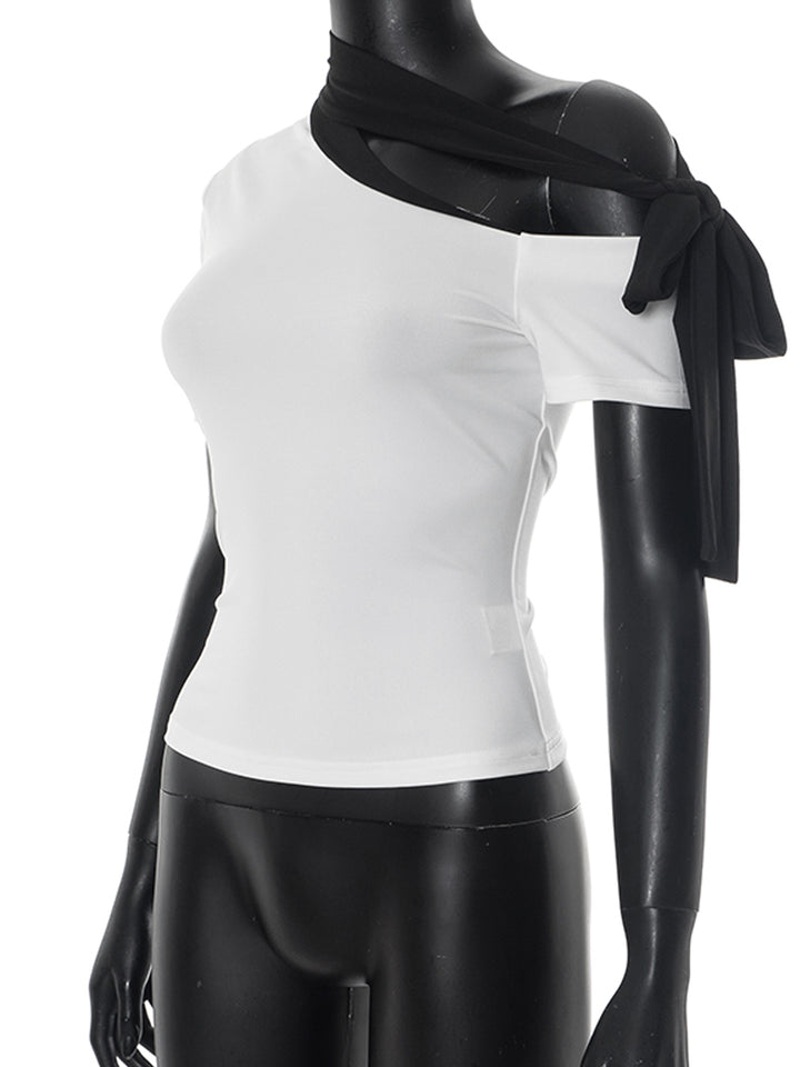 TUNIC COLORBLOCK NESYSTEMETRICAL NECK TOP