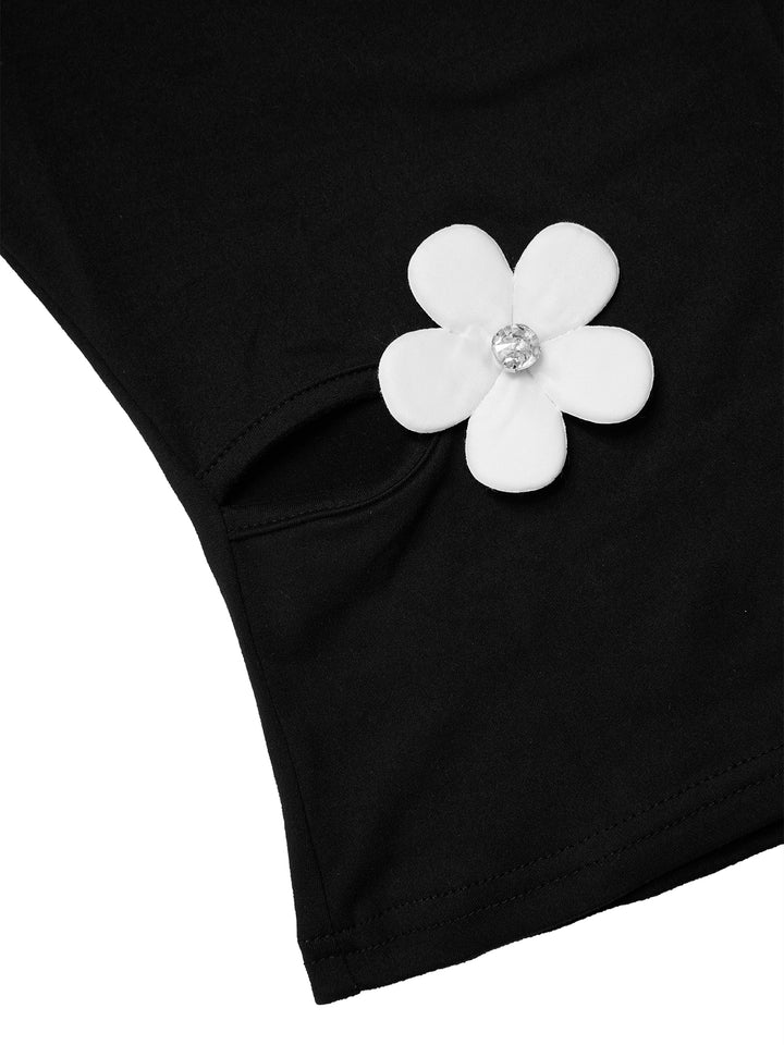 Tank Casual 3D Floral Scoop Neck Women Tops