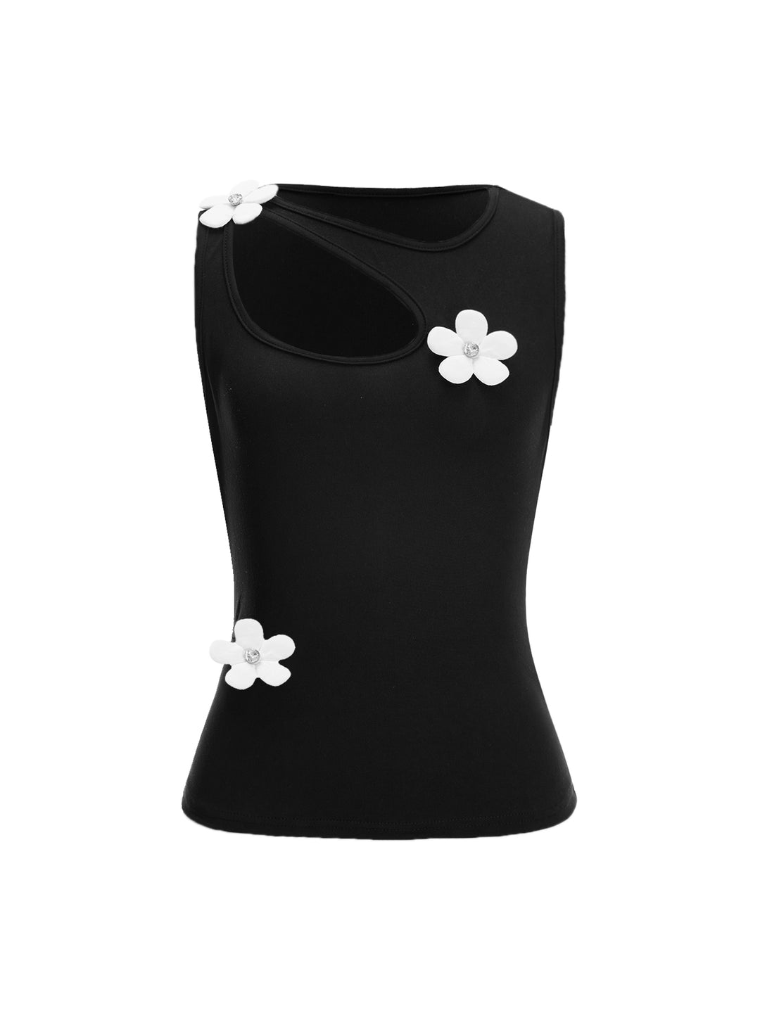 Tank Casual 3D Floral Scoop Neck Women Tops