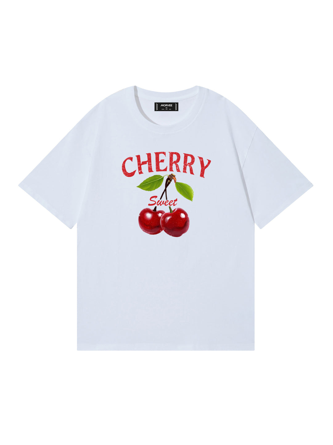 Casual de cerezo/ auto de carreras/ niña Cóctel/ gráficos de osos Camiseta blanca de algodón de mangas cortas impresas
