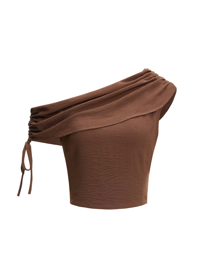 Boho One épaule Blans avec design de cordon