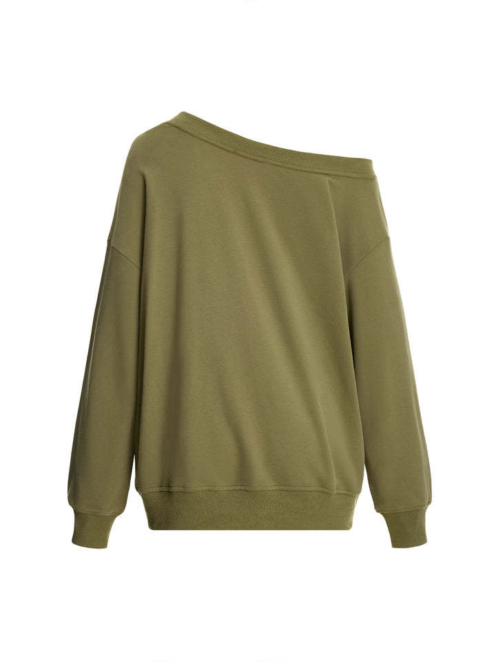 Sweins de manga larga de cuello liso casual