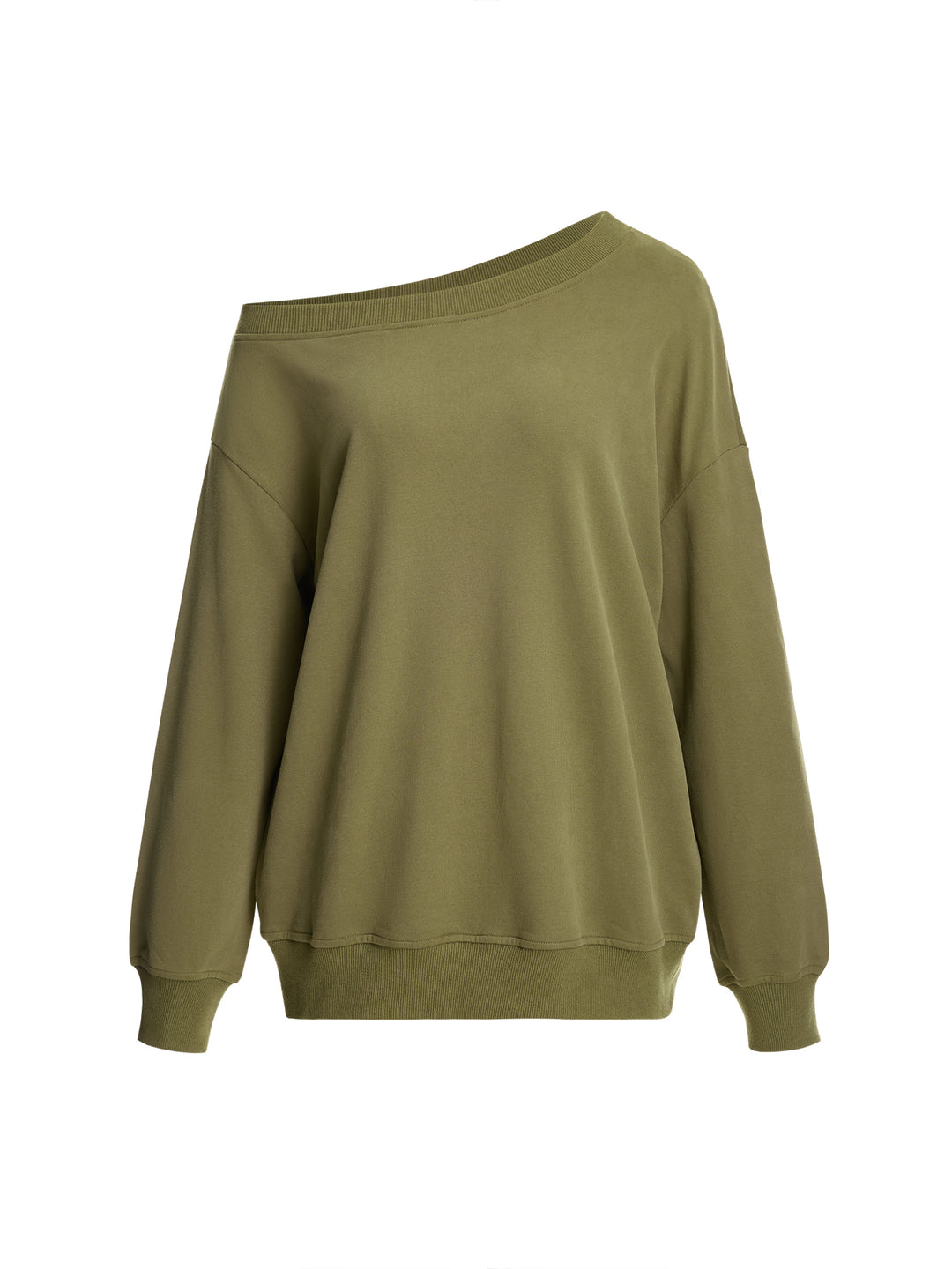 Sweins de manga larga de cuello liso casual