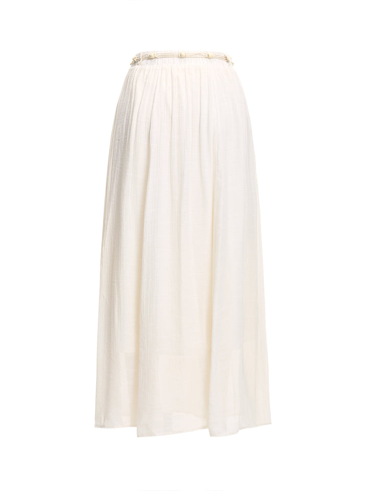 خط بوهو مطوي Maxi Skirt