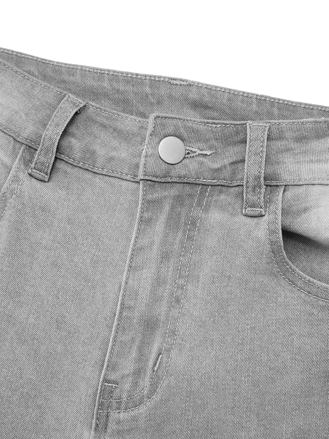 Flared Casual  Pocket Raw Hem Women Jeans