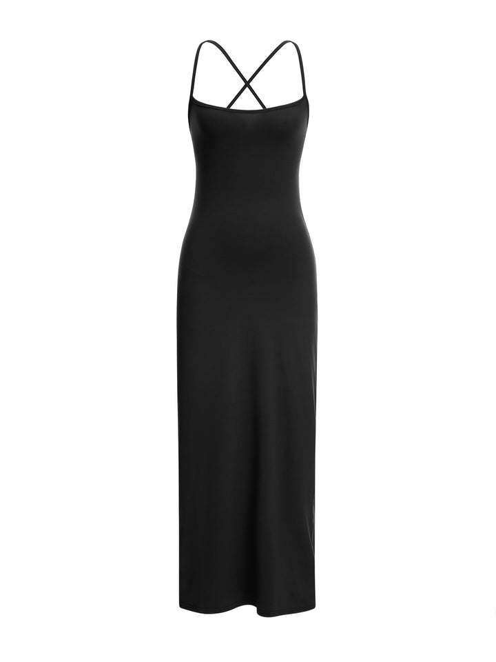 Party Plain Criss Cross ärmellose langes Kleid