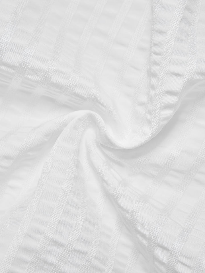 Coldure de chemise plissée décontractée Blans sans manches